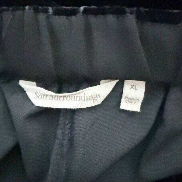 SOFT SURROUNDINGS | Aria Velvet Wide Leg Pants Solid Black Elastic Pull-on | XL - Picture 9 of 10